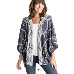 Roxy Blue Dawn Breaker Hooded Angel Wing Sweater Poncho OSFM